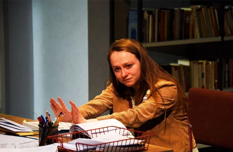 Rosie Sheehy in Oleanna at the Arts Theatre, London