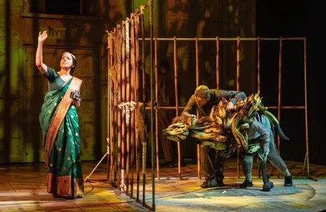Salma Shaw and the hyena puppet in Life of Pi