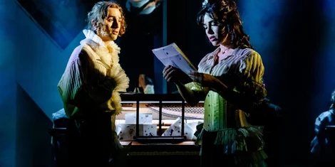 Aimee Atkinson and Jack Chambers star in Saving Mozart at The Other Palace