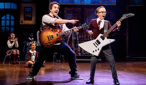 Cast of School of Rock the Musical at Gillian Lynne Theatre London West End
