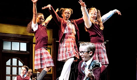 Cast of School of Rock the Musical at Gillian Lynne Theatre London West End