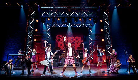 Cast of School of Rock the Musical at Gillian Lynne Theatre London West End