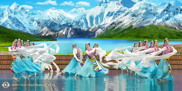 Dancers perform as part of Shen Yun