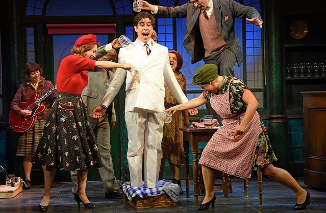 Stephen Mangan and the cast of The Man in the White Suit at Wyndham's Theatre, London