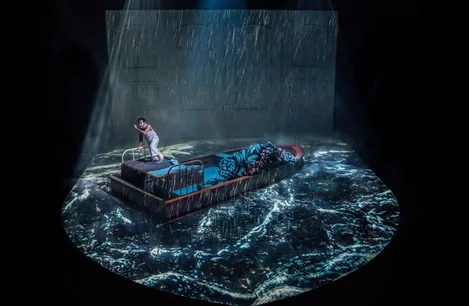 The storm scene in Life of Pi at Wyndham's Theatre