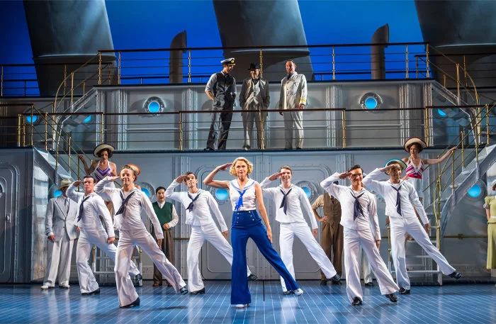 Sutton Foster and the cast of Anything Goes at the Barbican Theatre, London