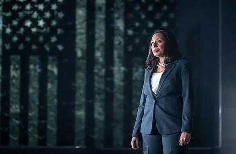 Tamara Tunie as Kamala Harris in The 47th at the Old Vic