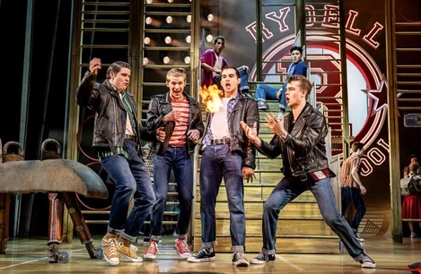 The cast of Grease at the Dominion Theatre