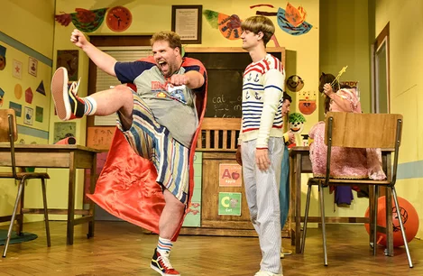 The cast of Groan Ups at the Vaudeville Theatre, London