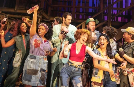 The cast of Shucked on Broadway