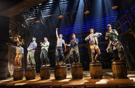 The cast of Shucked on Broadway