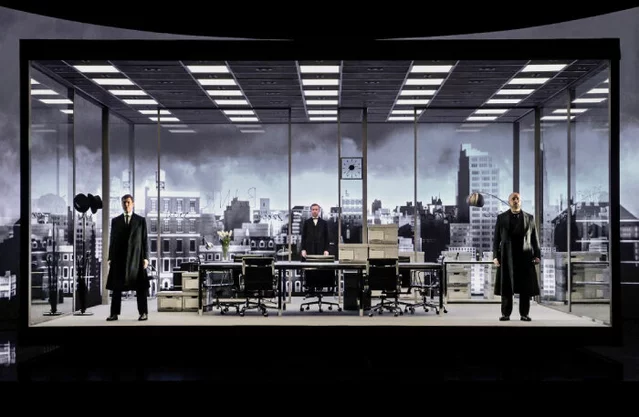 The cast of The Lehman Trilogy at Gillian Lynne Theatre