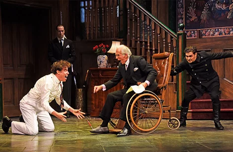 The cast of The Man in the White Suit at Wyndham's Theatre, London