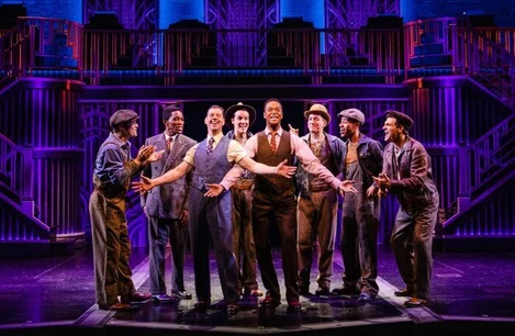 The company of Some Like It Hot on Broadway