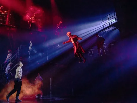 Ali Louis Bourzgui and the cast of The Lost Boys: The Musical.