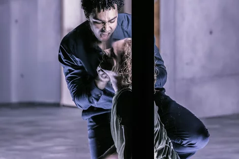 Mary-Louise Parker and David Morrissey in The Oresteia