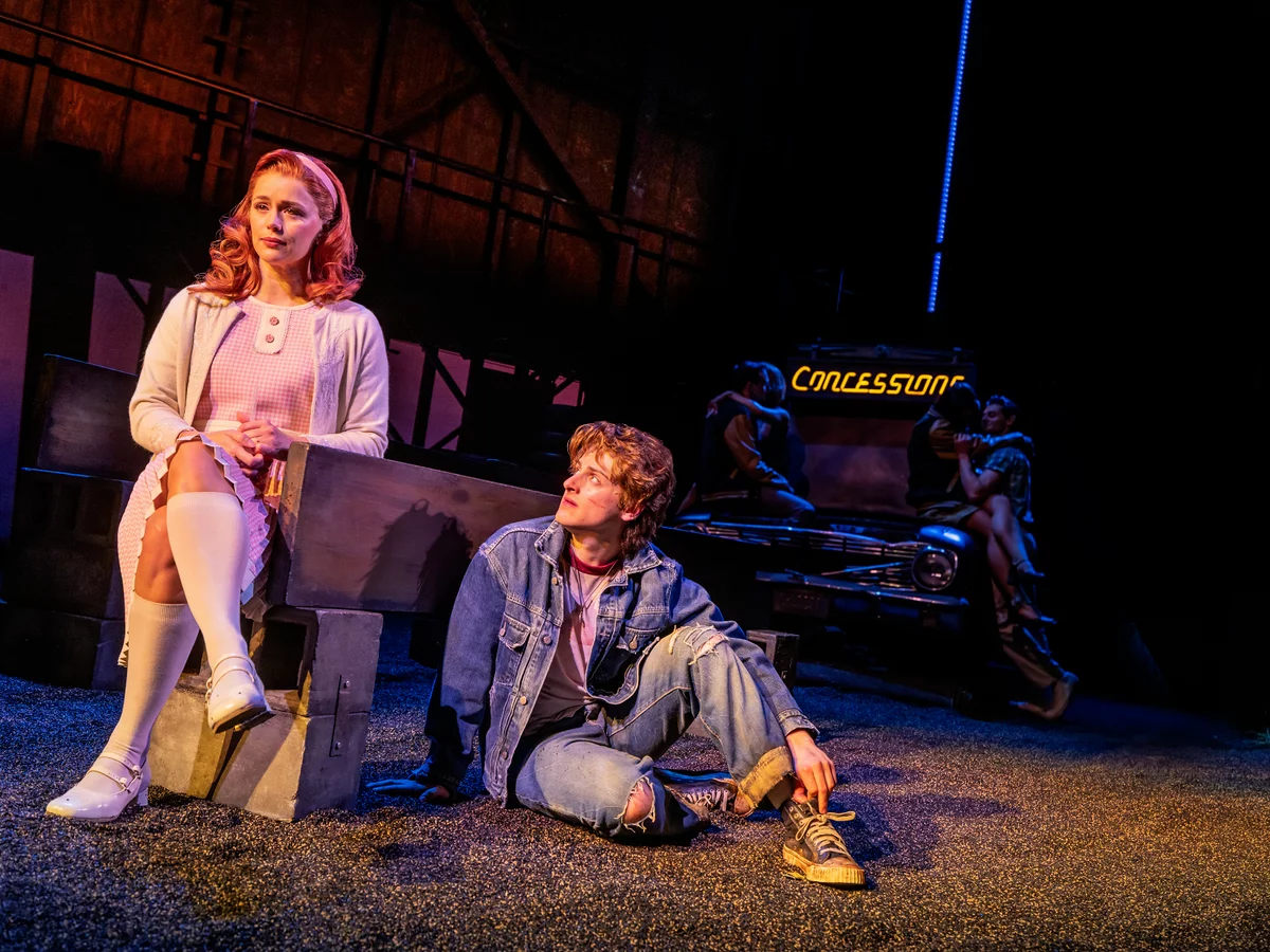 Emma Pittman and Noah Pacht in The Outsiders on Broadway
