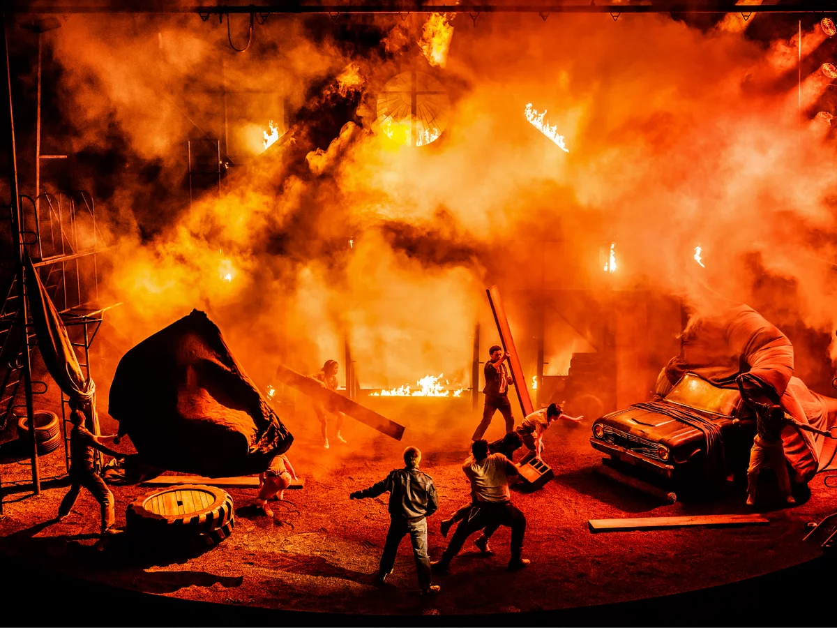 The cast of The Outsiders on Broadway