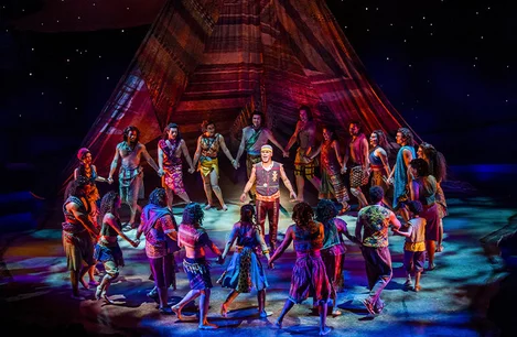 Gary Wilmot and the cast of The Prince of Egypt at the Dominion Theatre