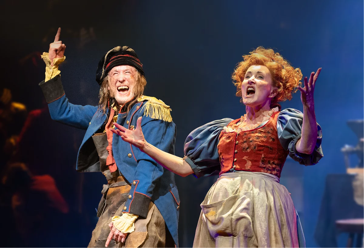 Adam Gillen and Marina Prior as the Thenardier's in Les Miserables' 40th Anniversary Cast