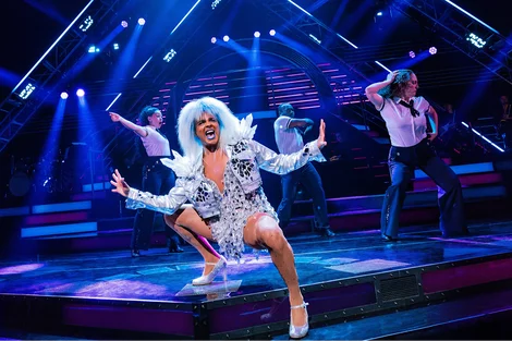 Layton Williams as The Iceberg in Titanique on Broadway