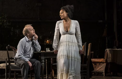 Toby Jones and Rosalind Eleazar in Uncle Vanya at the Harold Pinter Theatre, London