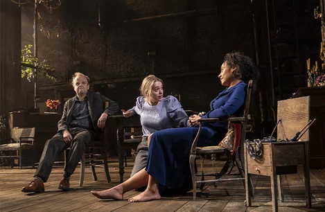 Toby Jones, Aimee Lou Wood and Rosalind Eleazar in Uncle Vanya at the Harold Pinter Theatre, London