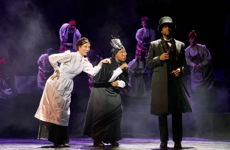 Verity Blyth, Jade Hackett and Jay Perry in Sylvia at the Old Vic Theatre