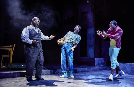 Wendell Pierce, Sope Dirisu and Natey Jones in Death of a Salesman at the Piccadilly Theatre