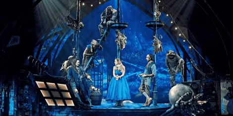Wendy and Captain Hook and the crew of The Jolly Roger in Wendy and Peter Pan