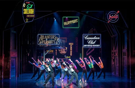 The cast of White Christmas at the Dominion Theatre, London