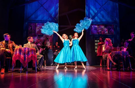 The cast of White Christmas at the Dominion Theatre, London