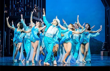 The cast of White Christmas at the Dominion Theatre, London