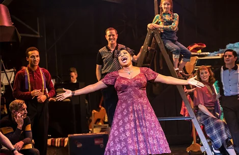 The cast of White Christmas at the Dominion Theatre, London