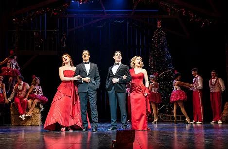 The cast of White Christmas at the Dominion Theatre, London 