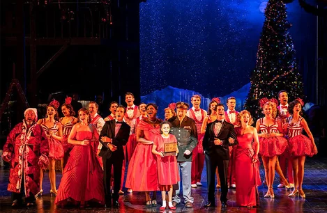 The cast of White Christmas at the Dominion Theatre, London 