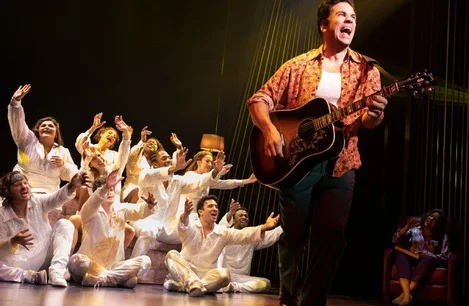 Will Swenson and the company of A Beautiful Noise