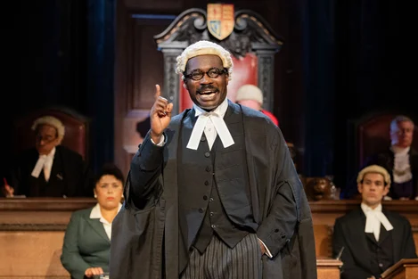 Jude Owusu plays Mr Myers Q.C. in Witness for the Prosecution