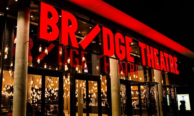 Bridge Theatre London exterior at night