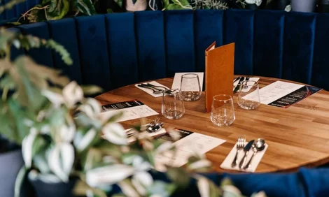 Dining at Studio Five Restaurant, Wembley Park Theatre. Credit: Sophie Harbinson