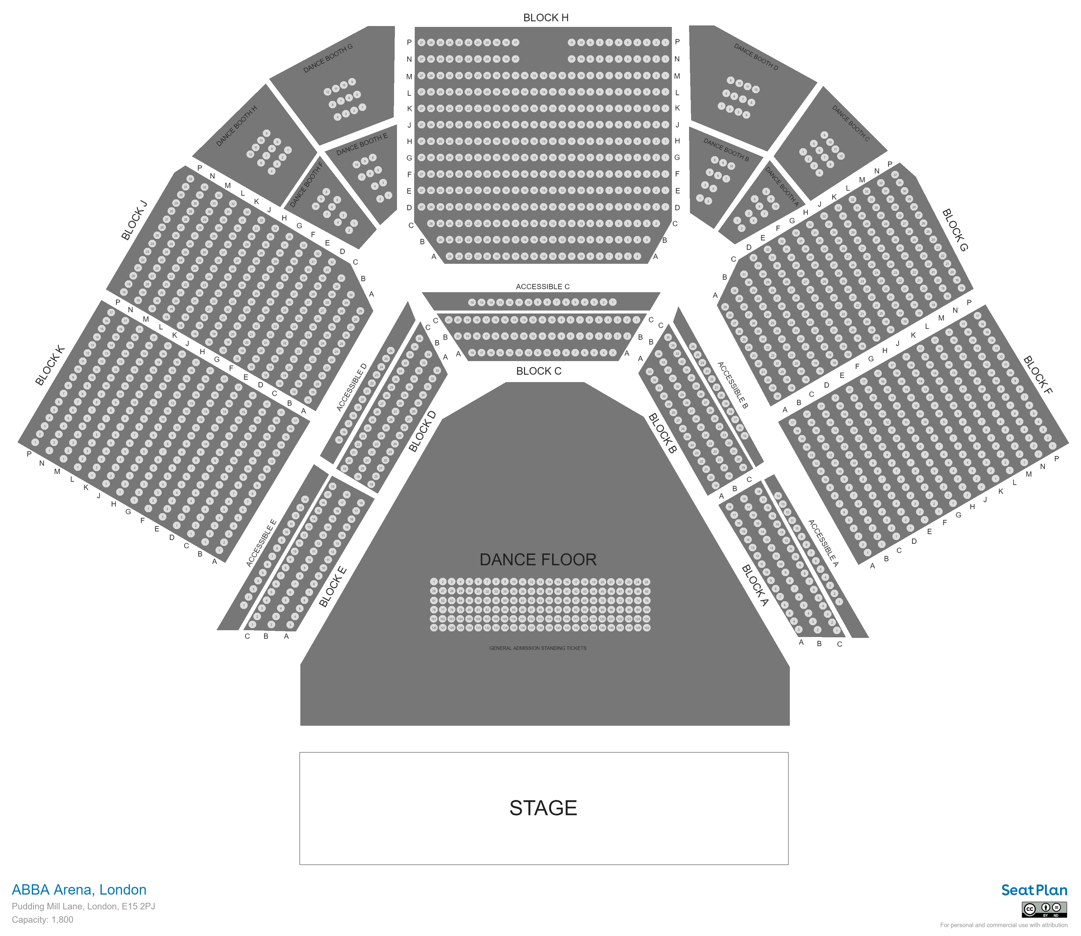 ABBA Arena seating plan