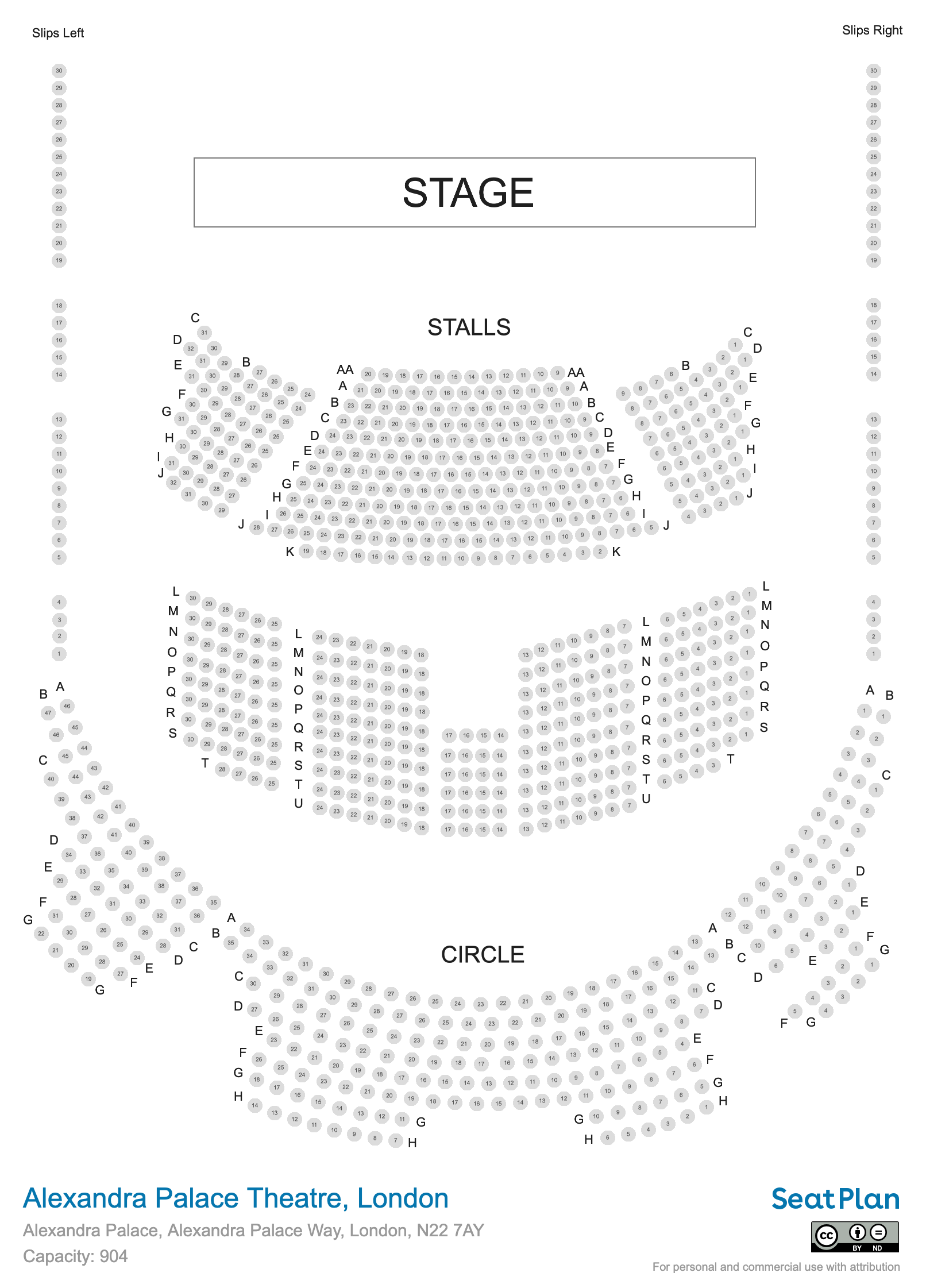 Alexandra Palace Theatre Seating Plan