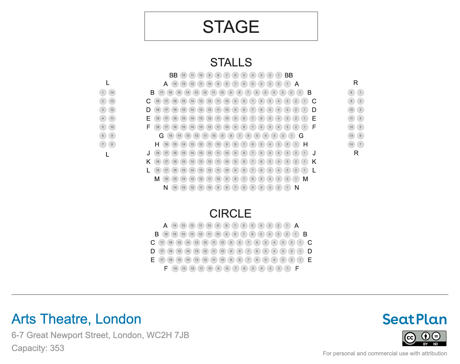 Arts Theatre Seating Plan