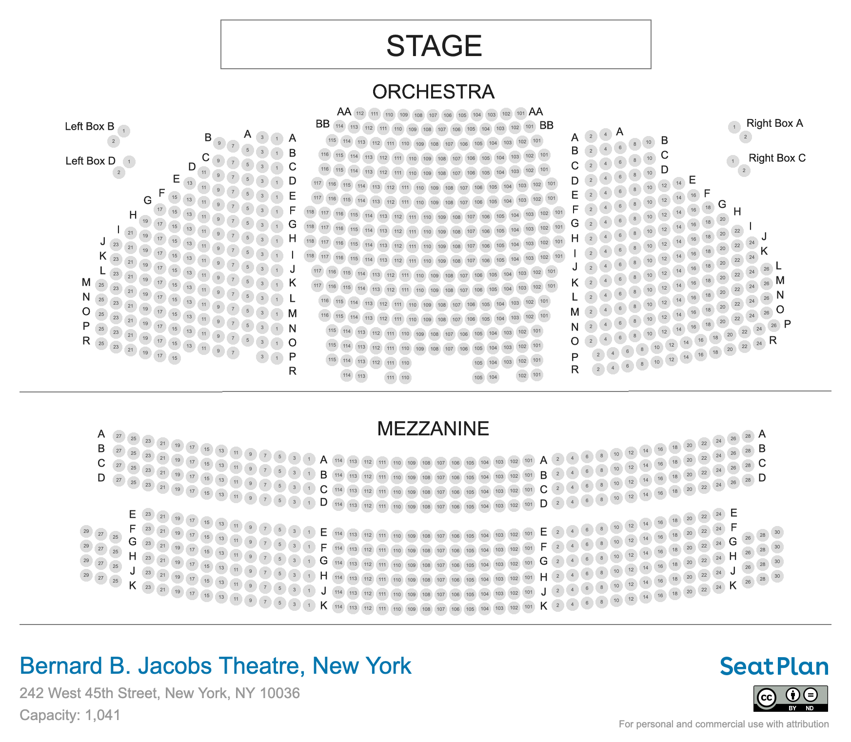 Bernard B. Jacobs Theatre Seating Chart