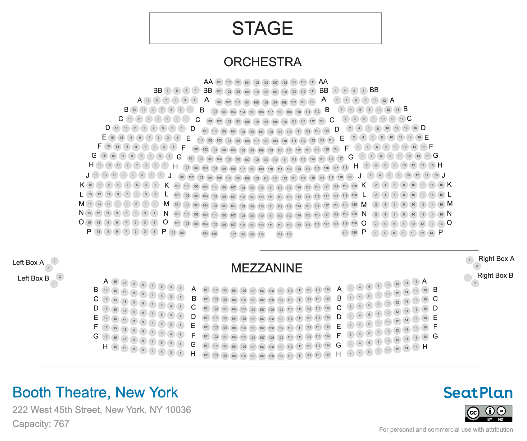 Booth Theatre Seating Chart