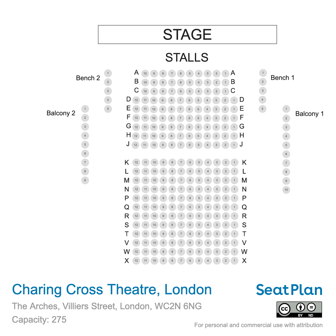 Charing Cross Theatre Seating Plan
