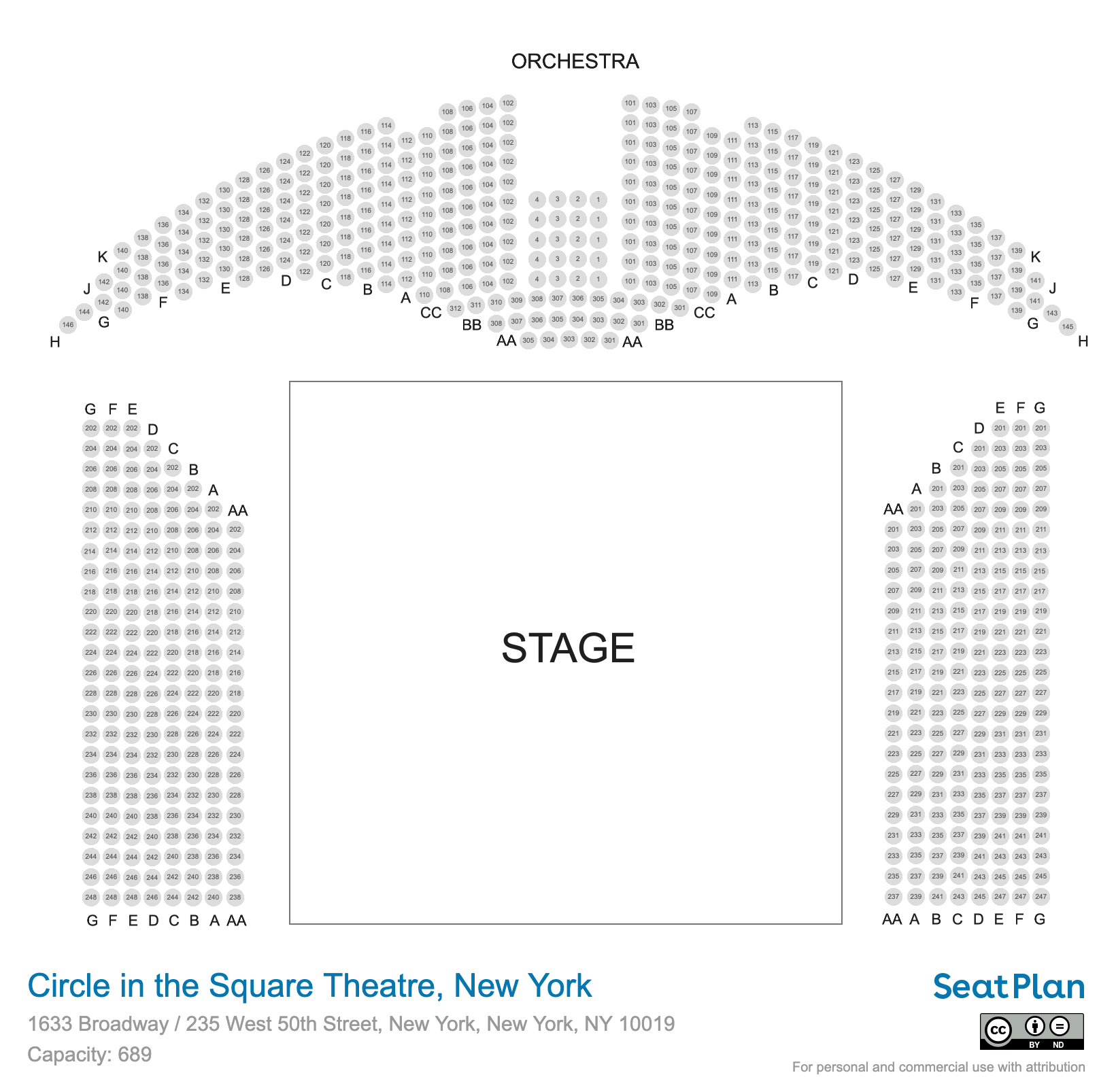 Circle in the Square Theatre Seating Chart