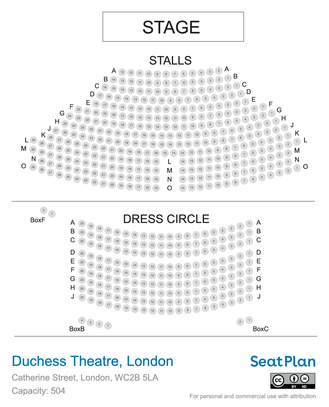 Duchess Theatre seating plan