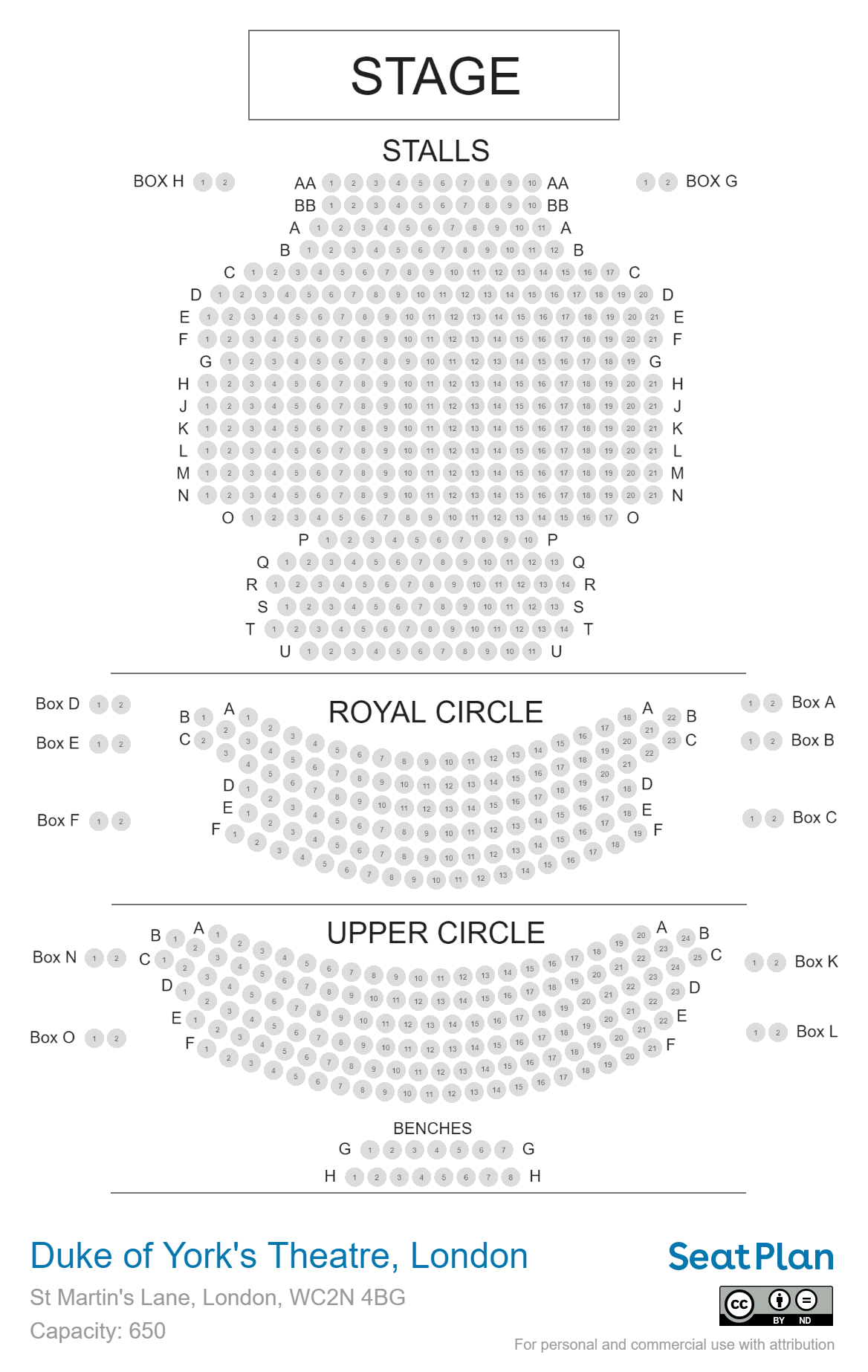 Duke of York's Theatre seating plan