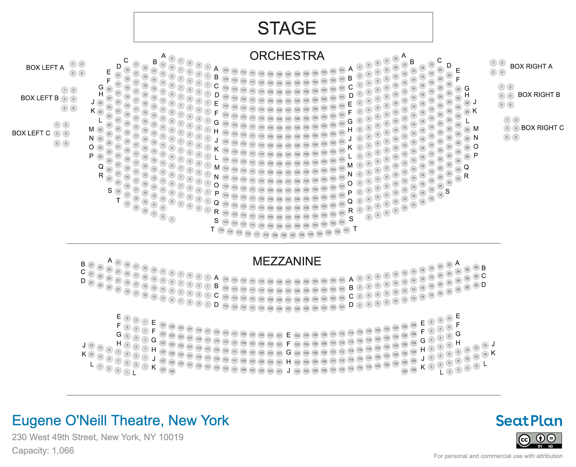Eugene O'Neill Theatre Seating Chart